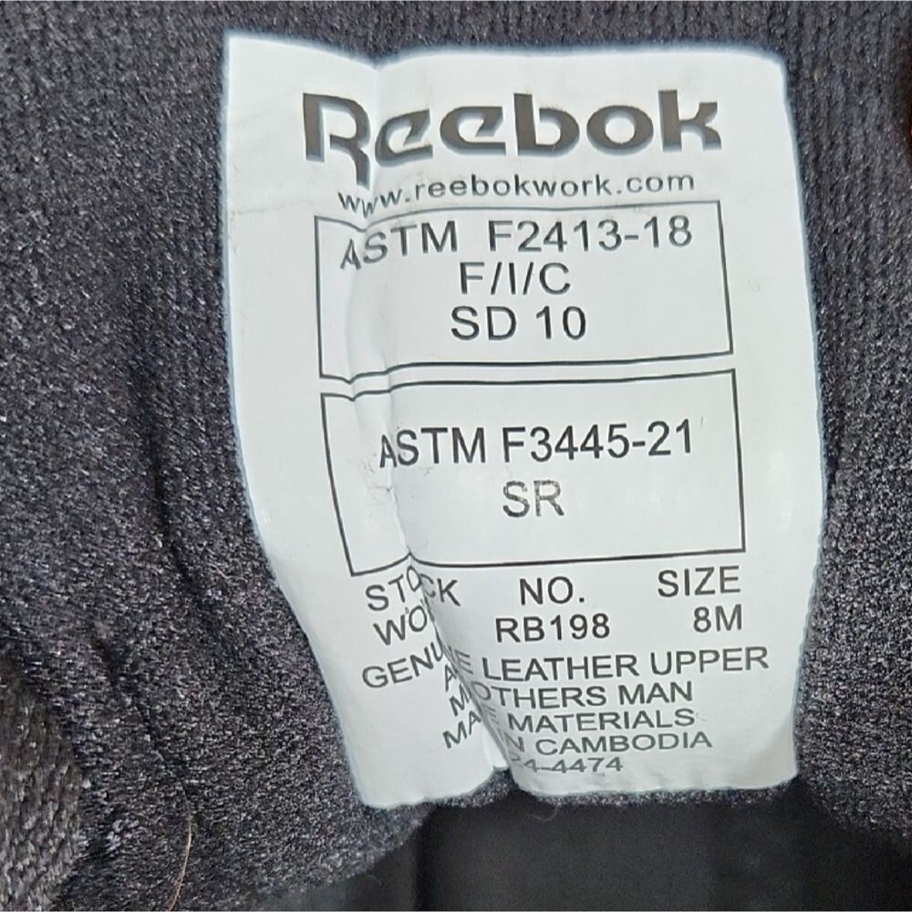Reebok Harman Work Women 8 Black White Athletic Safety Shoe Comp Toe Sneaker - Picture 8 of 11
